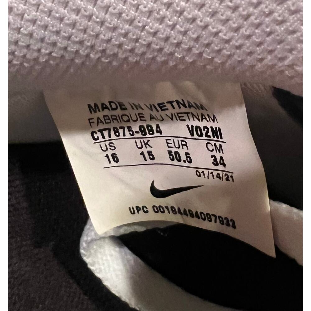 Nike Air Force 1 Low Men's Size 16 Black and White Pre-Owned - Picture 6 of 6